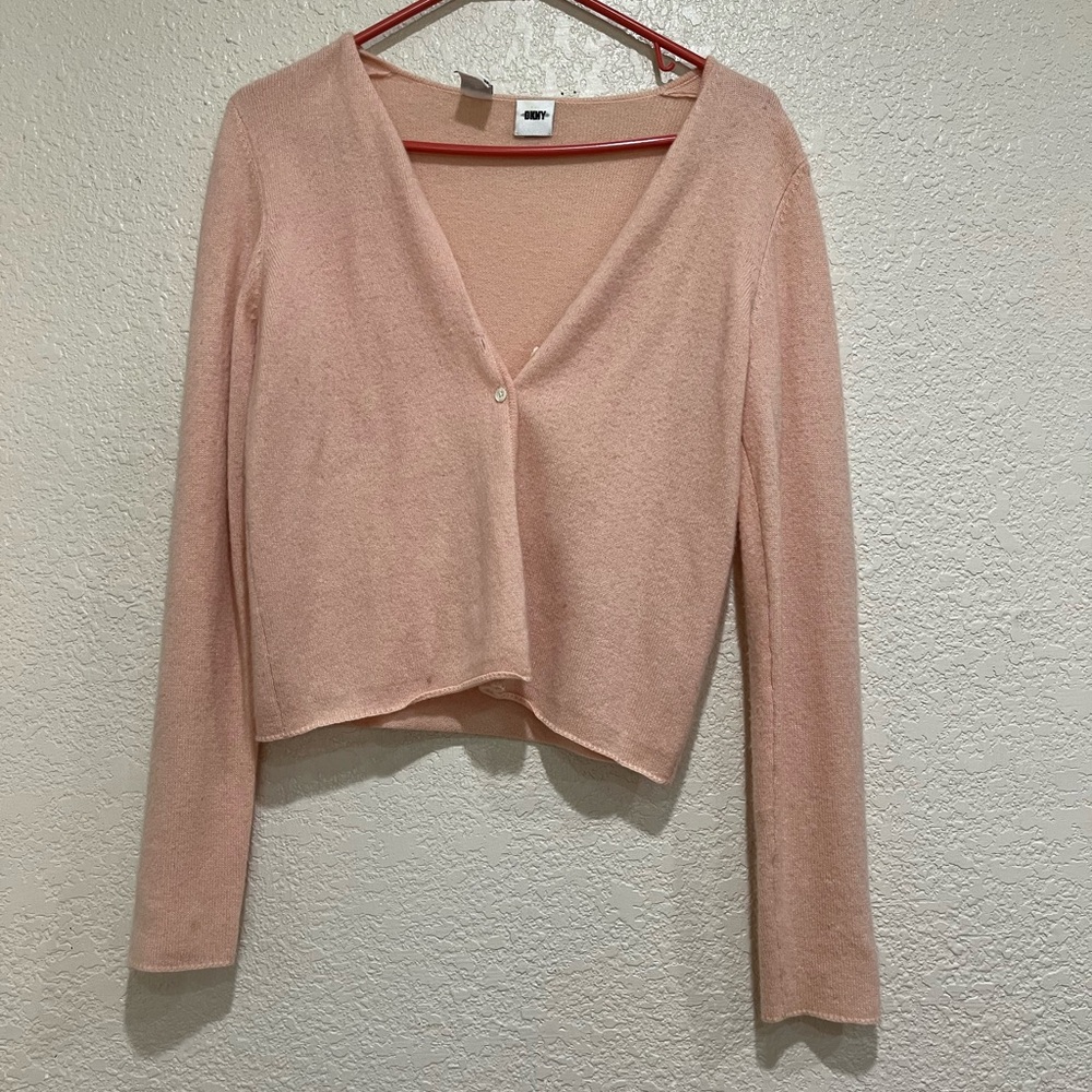 DKNY pink button down sweater